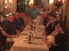 Mark Fleming at dinner with members of the CoSIDA Academic All-America Committee at the Dallas Convention in 2017.